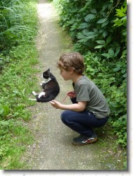 P1150225 * Les Marais de Bourges : Louis fait la connaissance d'un chat. * 1200 x 1600 * (887KB)